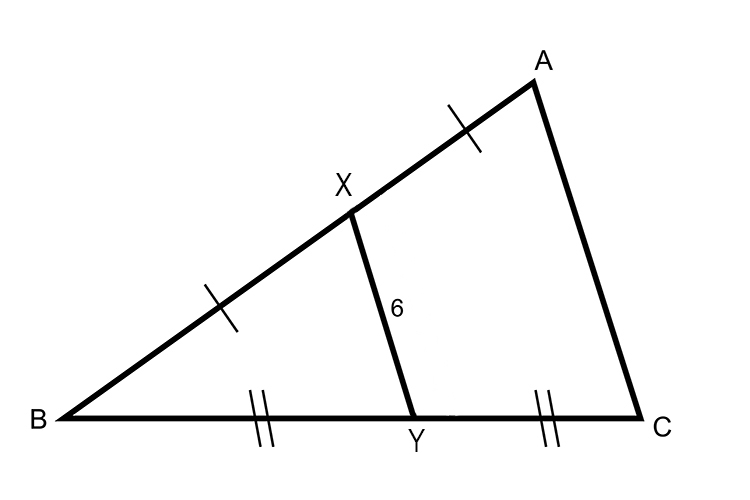 The midpoint of AB and BC are bisecting